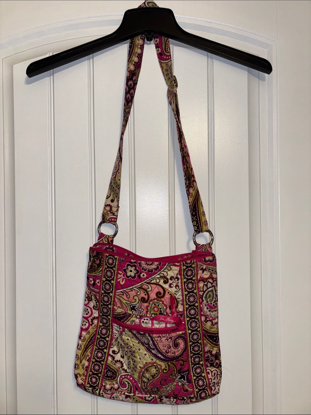 Vera Bradley Paisley Crossbody Satchel Shoulder Bag Padded Quilted